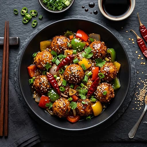 Veg Manchurian (Dry) cooked by a ChefKart chef