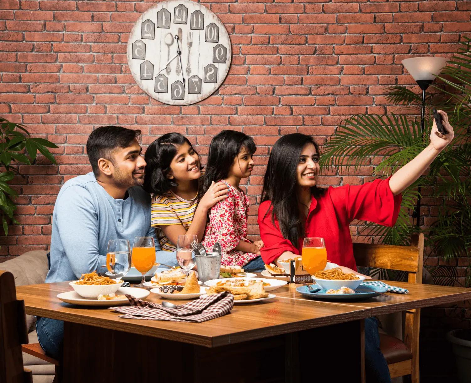 party, family time, dinner