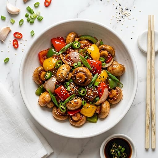 Chilli Mushroom cooked by a ChefKart chef